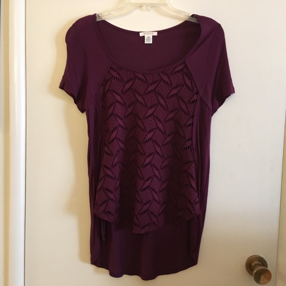 💕❤️NWOT Maroon/Purple Eyelet Top